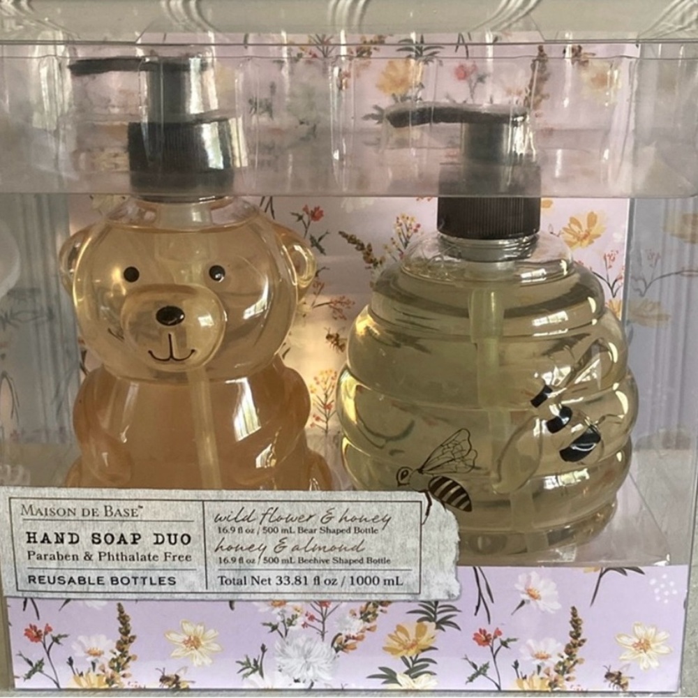 BNIB-Maison De Base- Wildflower & Honey- Bear & Honey & Almond Bee Hive Soap Set